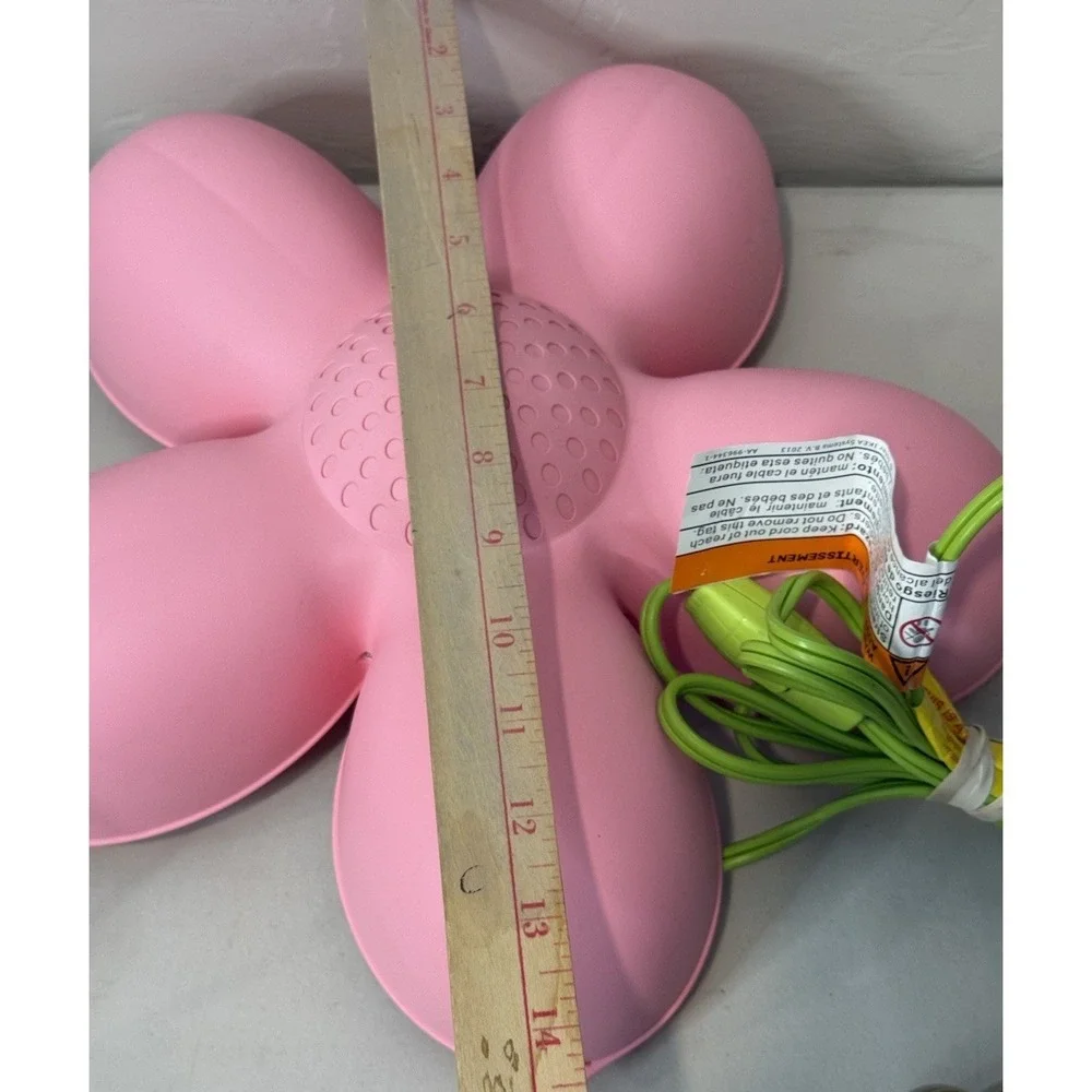 VTG IKEA Smila Blomma Pink Flower Wall Lamp Sconce Kids Night Light Green Cord